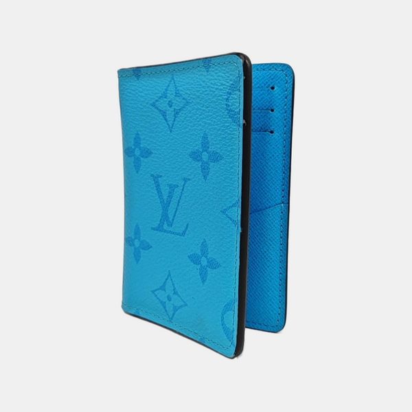 Coated Canvas Card Holder Blue
