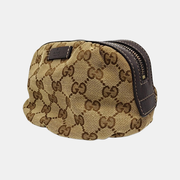 Monogram Fabric Clutch Beige