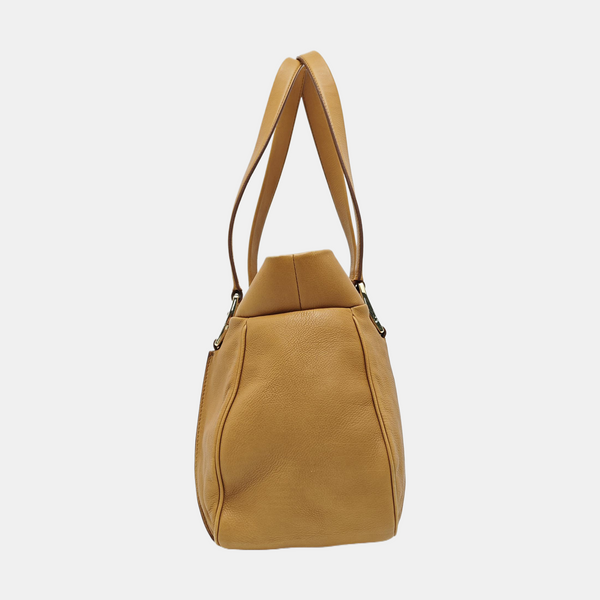 Calfskin Top Handle Bag Brown