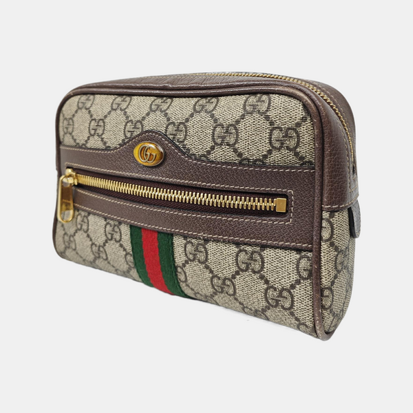 Ophidia Small Monogram Coated Canvas Beige