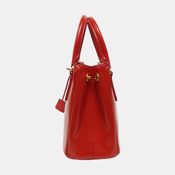 Galleria Small Saffiano Calfskin Red