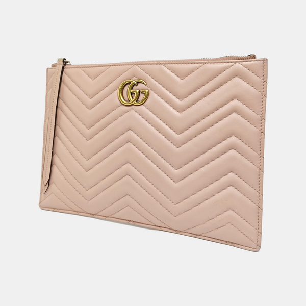 GG Marmont Large Quilted Calfskin Pink