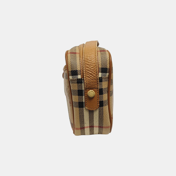 Coated Canvas Shoulder Bag Beige