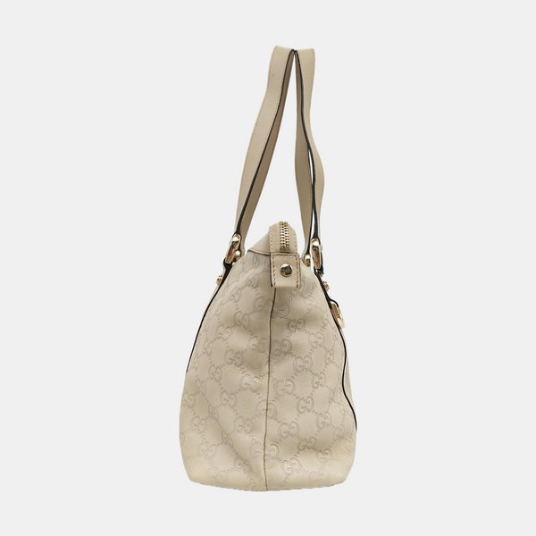 Abbey Monogram Calfskin White