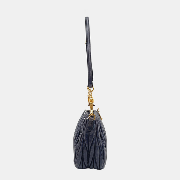 Quilted Lambskin Shoulder Bag Blue