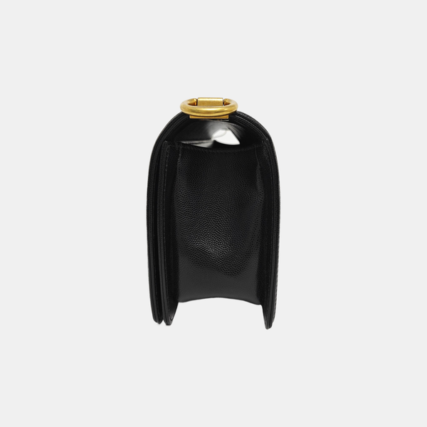 BOY CHANEL Medium Quilted Grained Calfskin Black