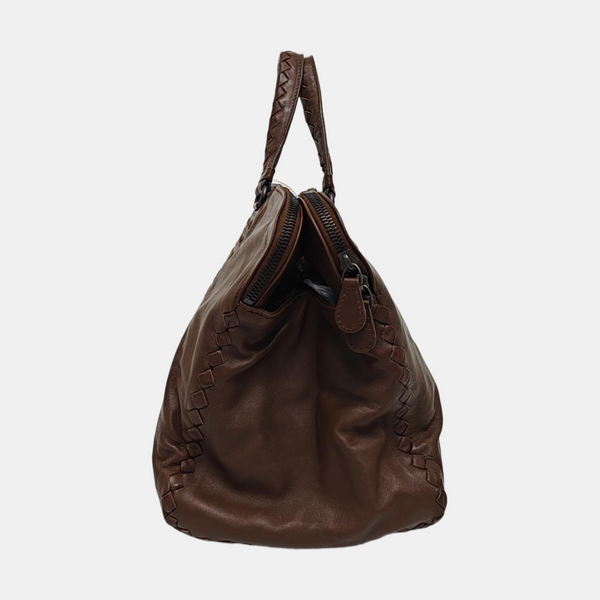 Calfskin Top Handle Bag Brown