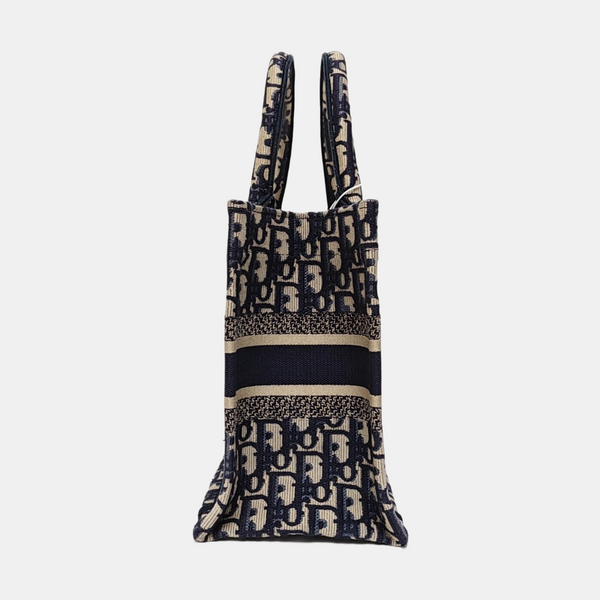 Book Tote Small Oblique Canvas Blue