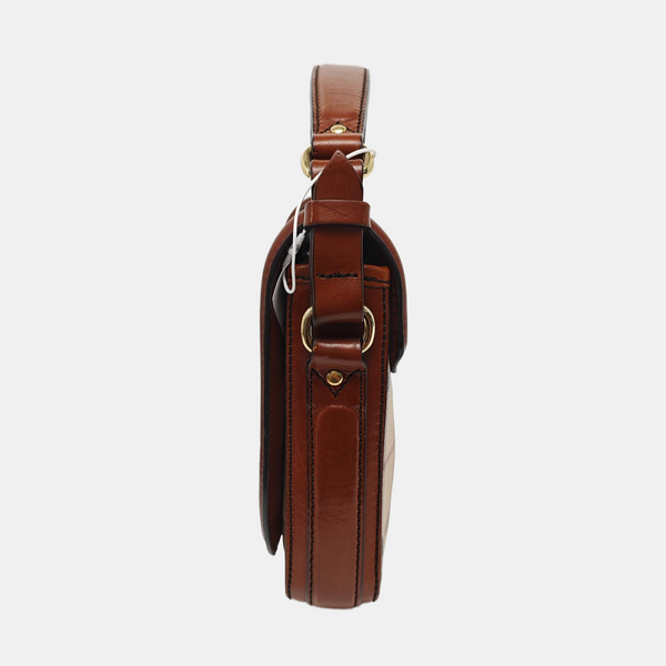 Coated Canvas Shoulder Bag Beige