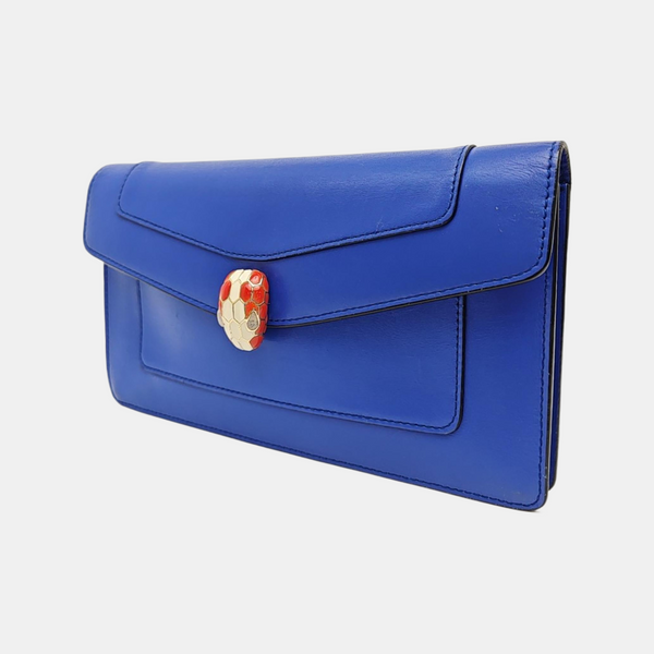 SERPENTI FOREVER Calfskin Blue Wallet