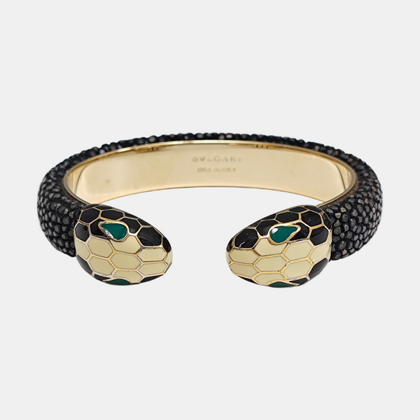 SERPENTI Brass Black Bangle
