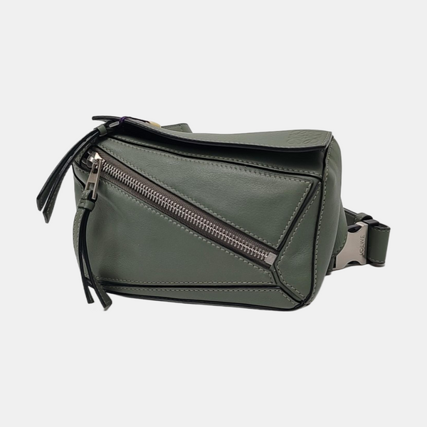 Authenticated pre-owned Puzzle Mini Calfskin Green - Belt Bag at Looply