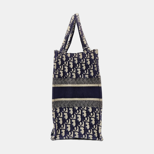 Book Tote Medium Oblique Canvas Blue