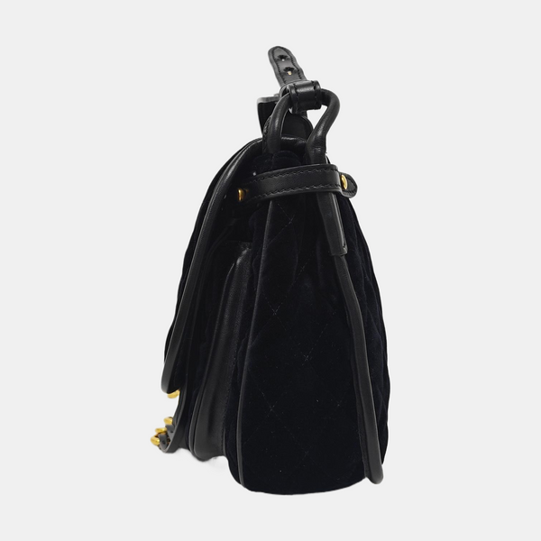 Belt Bag Quilted Velvet Black