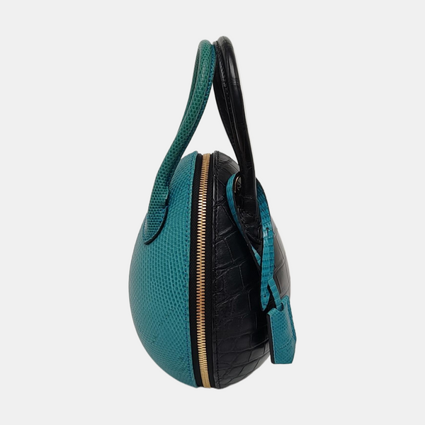 Python Shoulder Bag Blue