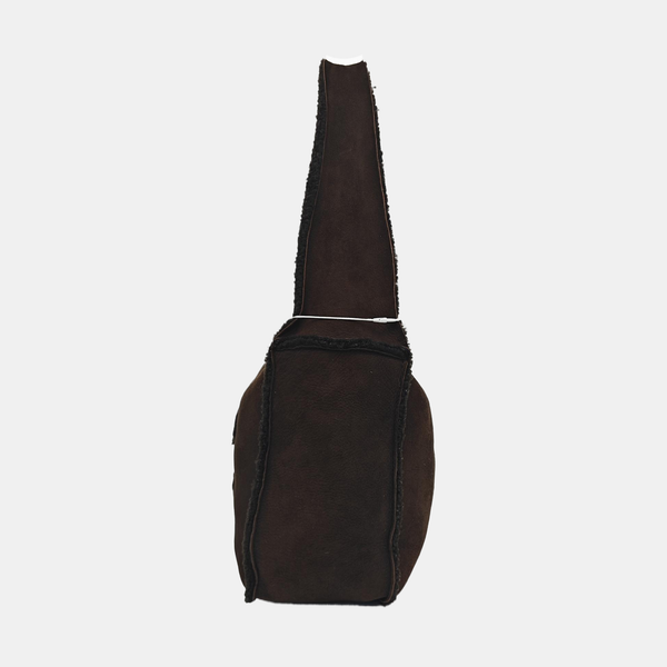 Fabric Top Handle Bag Brown