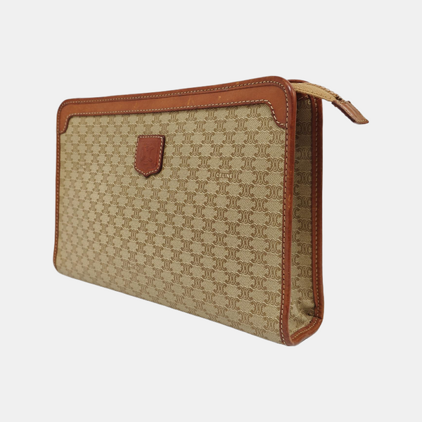 MACADAM CLUTCHES Coated Canvas Beige