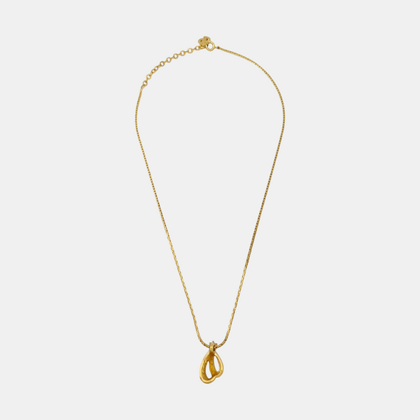 Twist Round Metal Gold Necklace