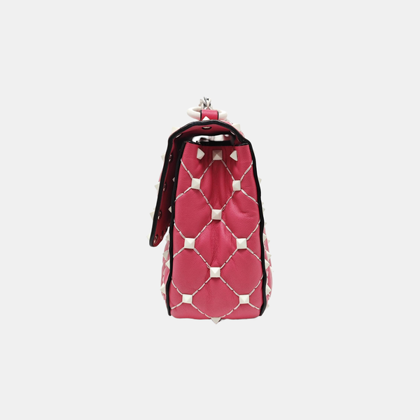 Spike Up Small Quilted Lambskin Pink