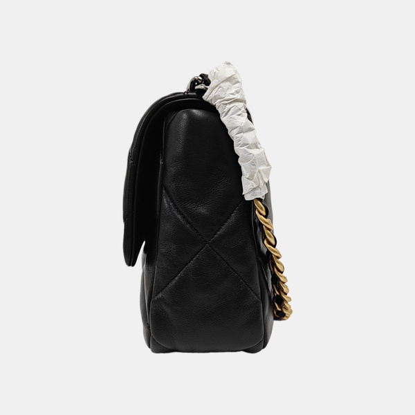 CHANEL 19 Large Quilted Lambskin Black