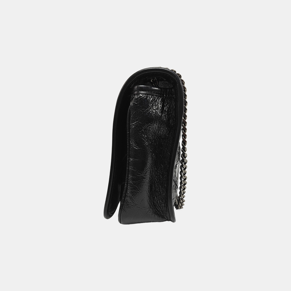 NIKI Mini Chevron Calfskin Black