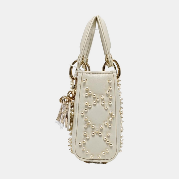 Lady Dior Super Mini Cannage Lambskin White