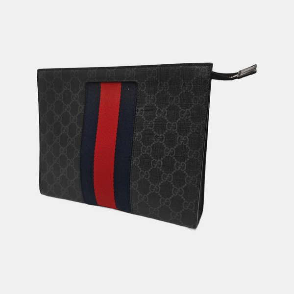 GG Supreme Monogram Coated Canvas Gray