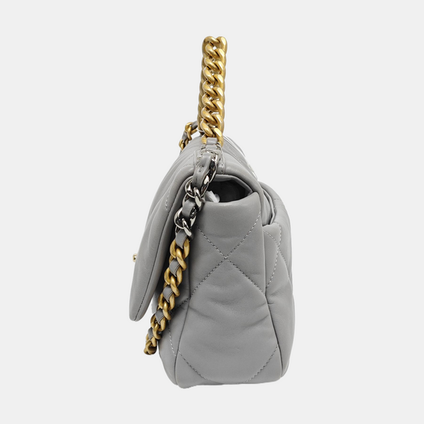 CHANEL 19 Small Quilted Lambskin Gray