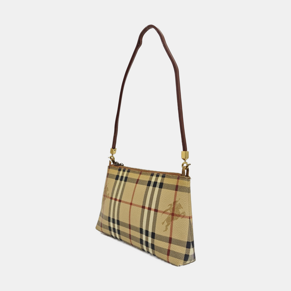 Coated Canvas Shoulder Bag Brown