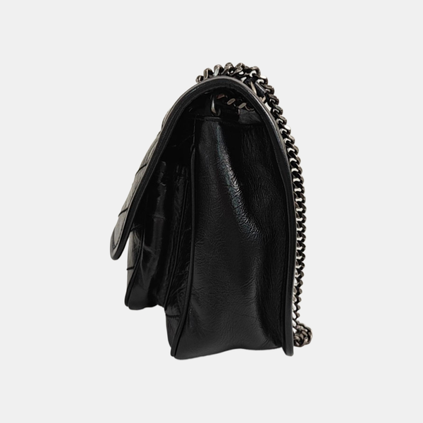 NIKI Small Chevron Calfskin Black