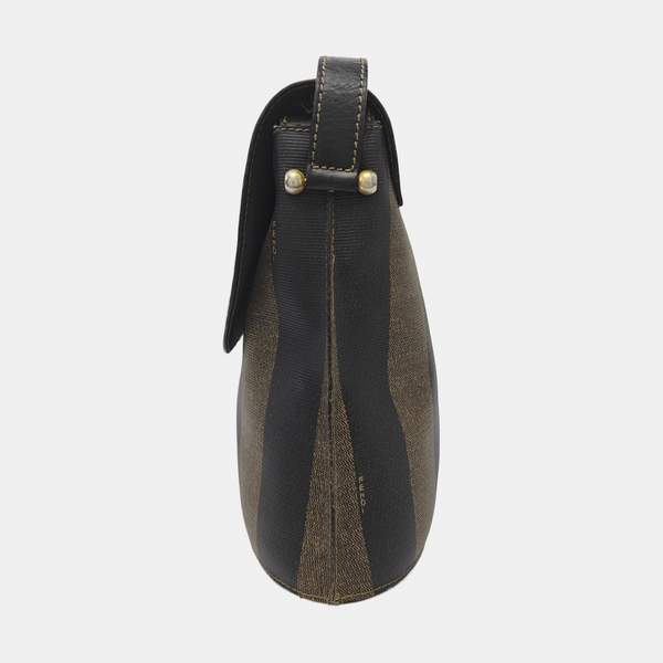 Coated Canvas Shoulder Bag Brown