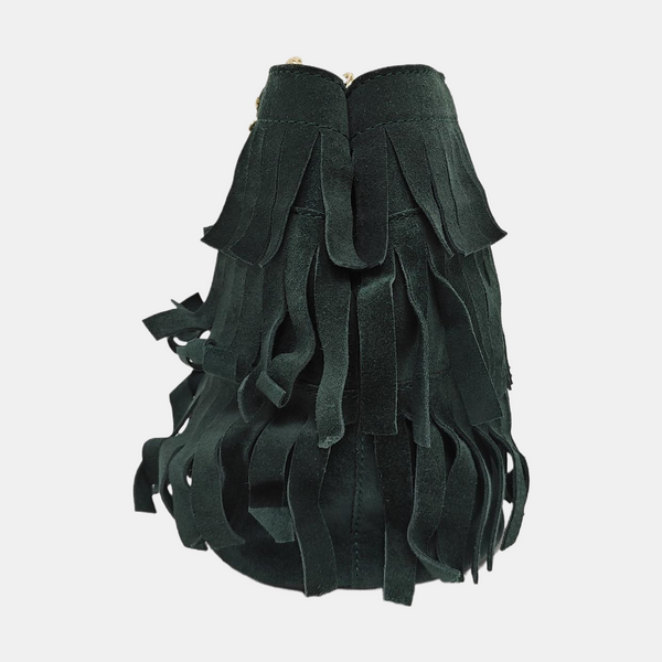 Suede Fringe Mini Suede Green