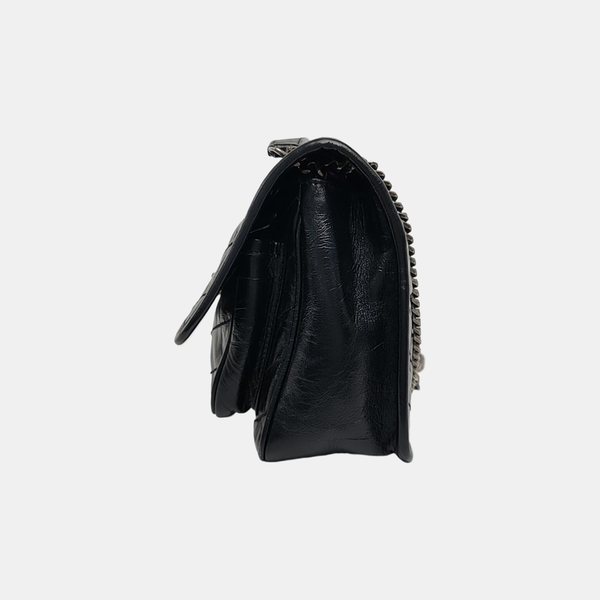 NIKI Small Chevron Calfskin Black