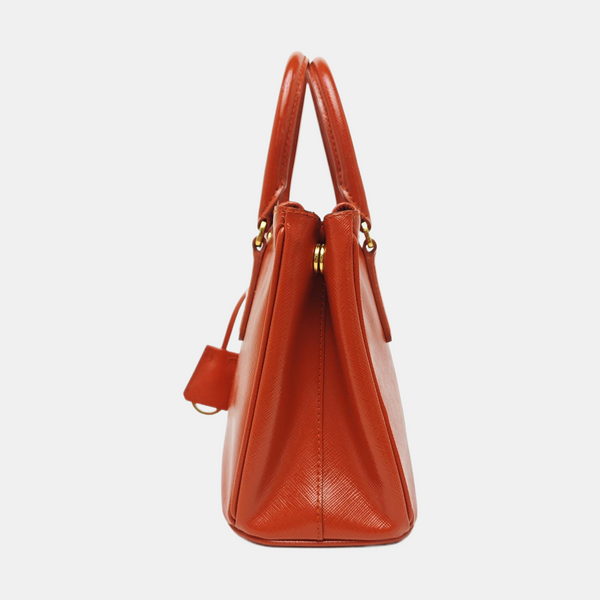 Galleria Small Saffiano Calfskin Orange