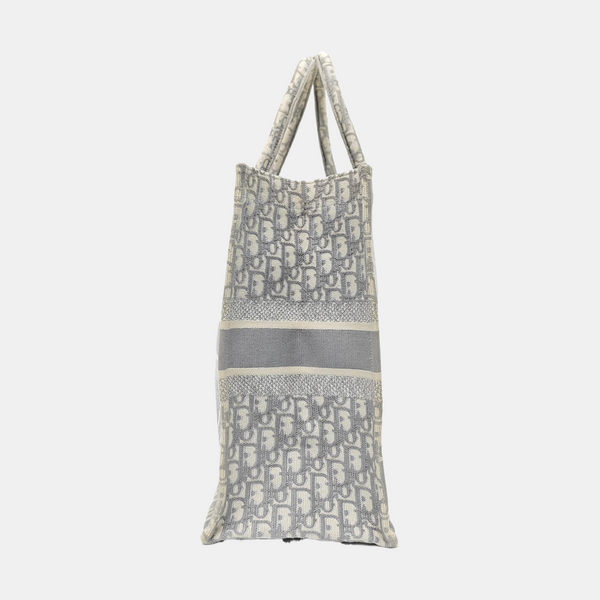 Book Tote Large Oblique Canvas Gray