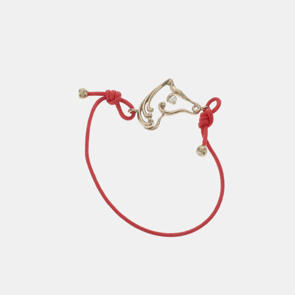 Pulsera roja de tela