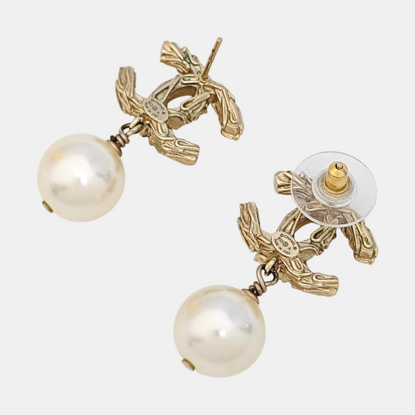 CC Logo Metal Gold Earrings