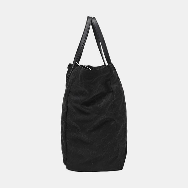 Monogram Fabric Tote Bag Black