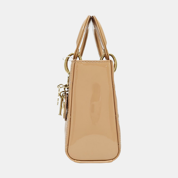 Lady Dior Mini Cannage Patent Leather Pink