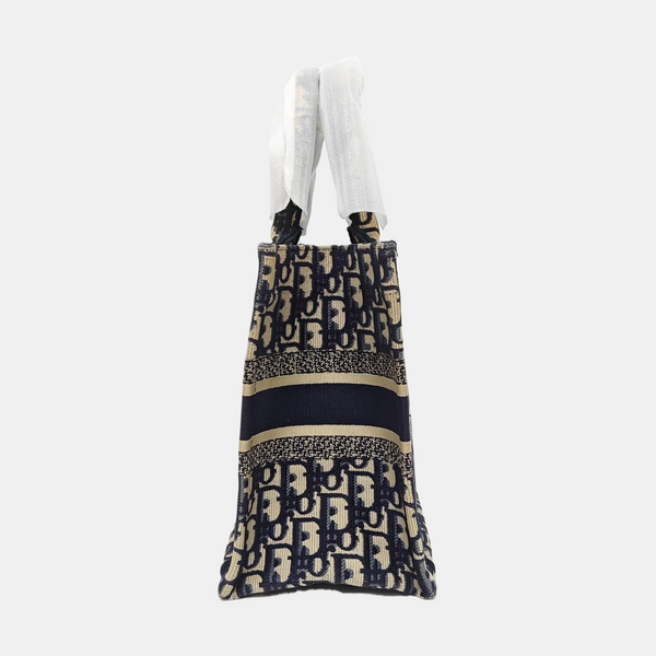 Book Tote Small Oblique Canvas Blue
