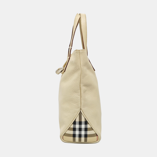 Calfskin Top Handle Bag Beige