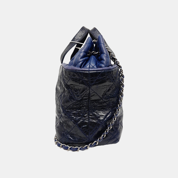 Quilted Calfskin Shoulder Bag Blue