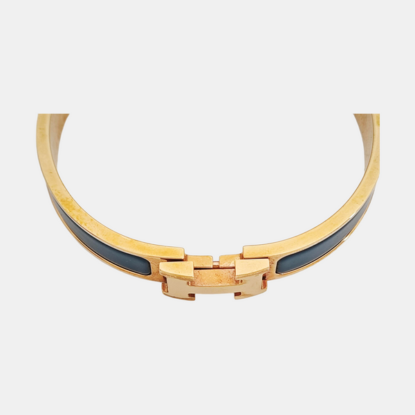 Clic H Metal Blue Bangle