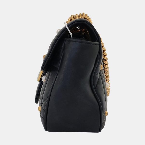 GG Marmont Medium Quilted Calfskin Black