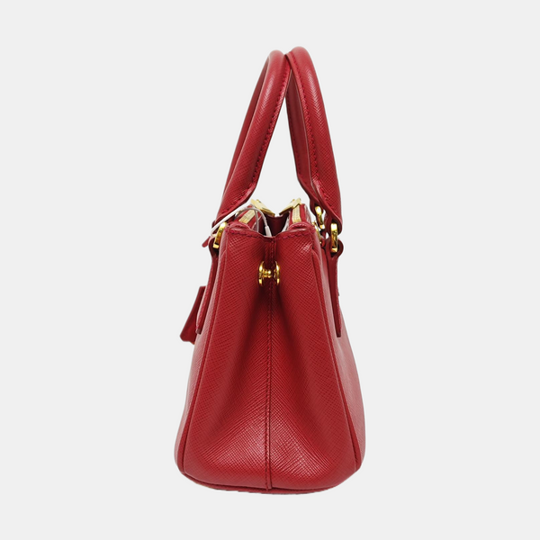 Galleria Super Mini Saffiano Calfskin Red