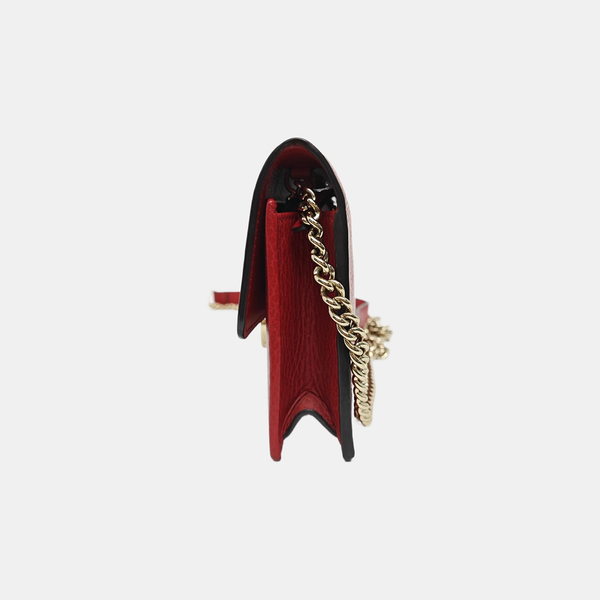 Interlocking G Small Calfskin Red