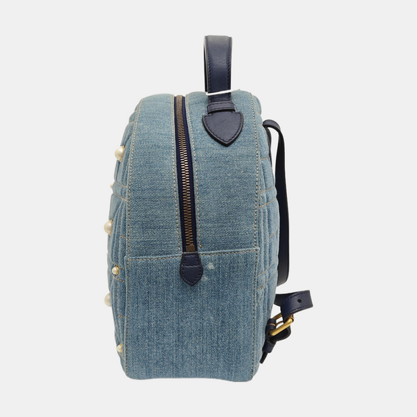 GG Marmont Small Quilted Denim Blue