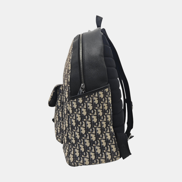 Oblique Canvas Backpack Beige
