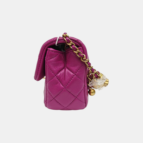 CLASSIC FLAP Mini Quilted Lambskin Purple