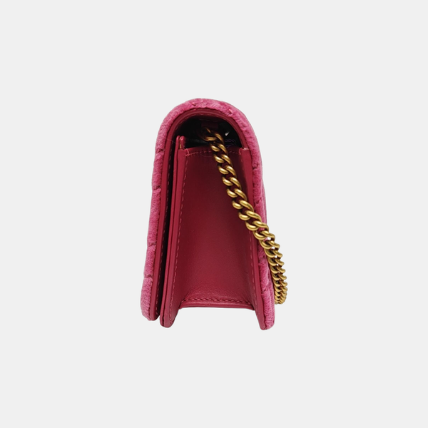 GG Marmont Super Mini Quilted Velvet Pink